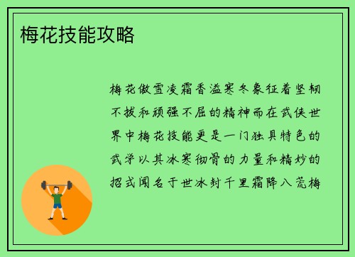 梅花技能攻略