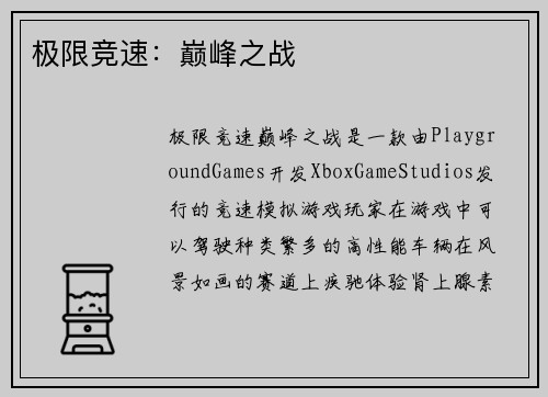 极限竞速：巅峰之战